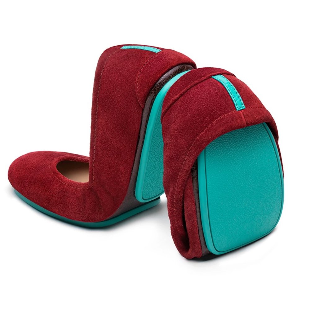 Tieks Rouge dark red suede ballet flats